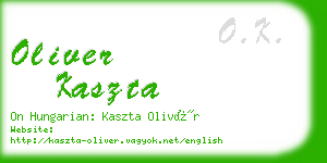 oliver kaszta business card